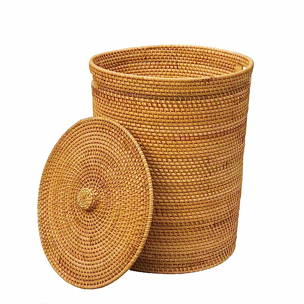 Kapaklı Rattan Sepet Kahverengi