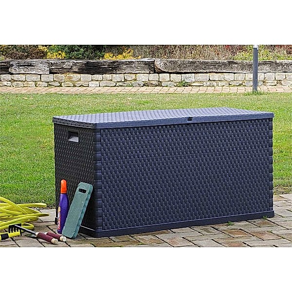 Rattan Bahçe Depolama Dolabı / Sandığı Antrasit