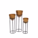 Summus Metal Ayaklı Saksı Büyük Boy Bronz