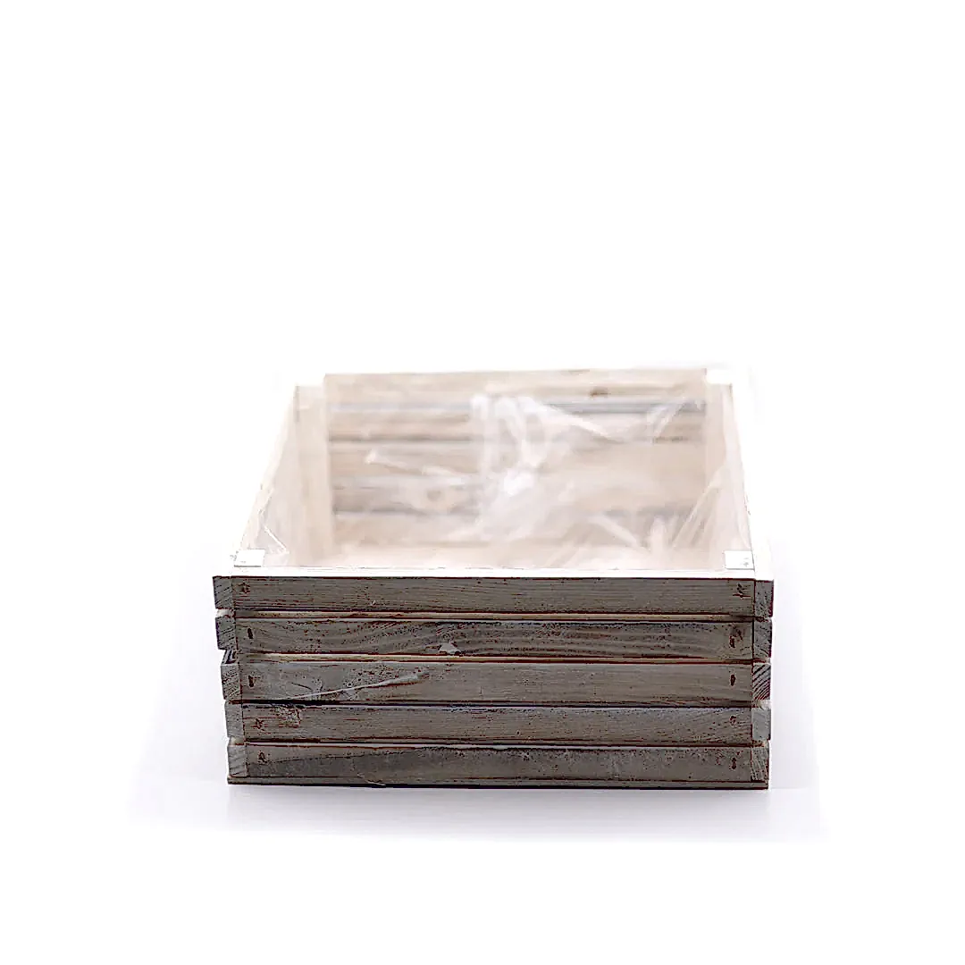 Ahşap Beyaz Saksı Küçük Boy