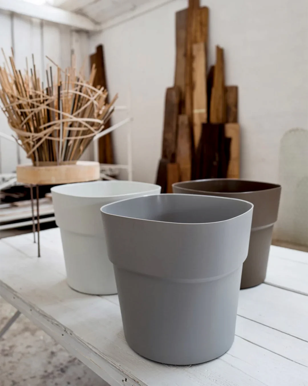 Andromeda 58 Bej Plastik Saksı