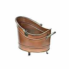 Ayaklı Odun Kovası Bakır Büyük Boy Bakır