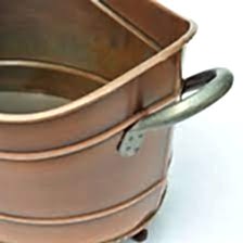 Ayaklı Odun Kovası Bakır Büyük Boy Bakır