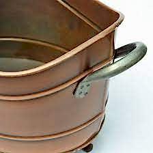 Ayaklı Odun Kovası Bakır Küçük Boy Bakır