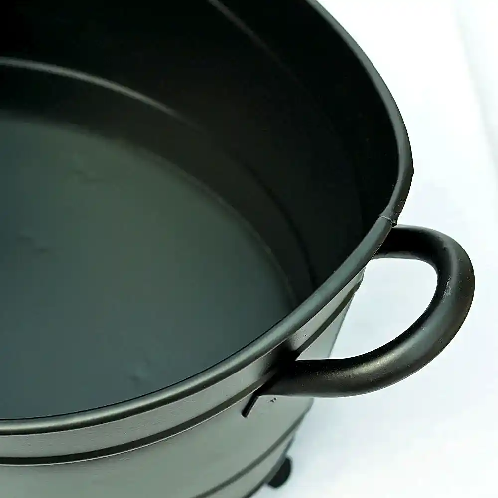 Ayaklı Odun Kovası Siyah Büyük Boy