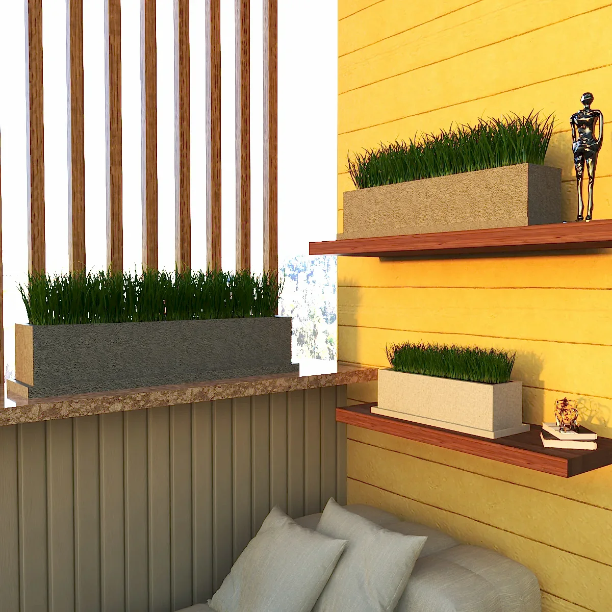 Balkon Serisi Hafif Beton Saksı