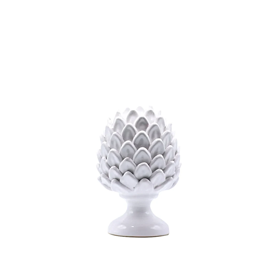 Beyaz Dekoratif Kozalak 27 cm