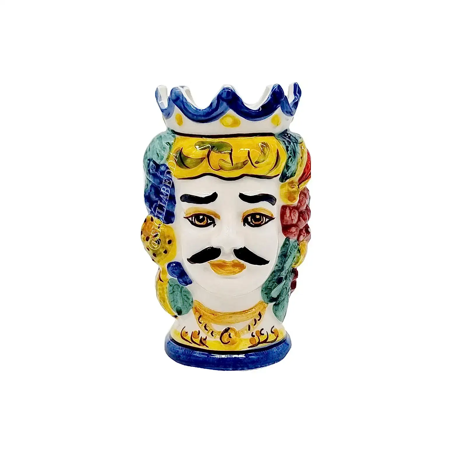 Bıyıklı Kadın Heykel Büst Vazo