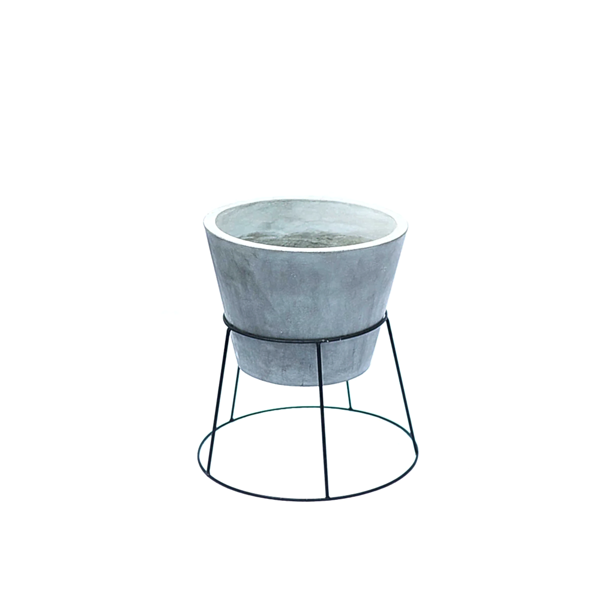 Boston Metal Ayaklı Beton Saksı Küçük Gri