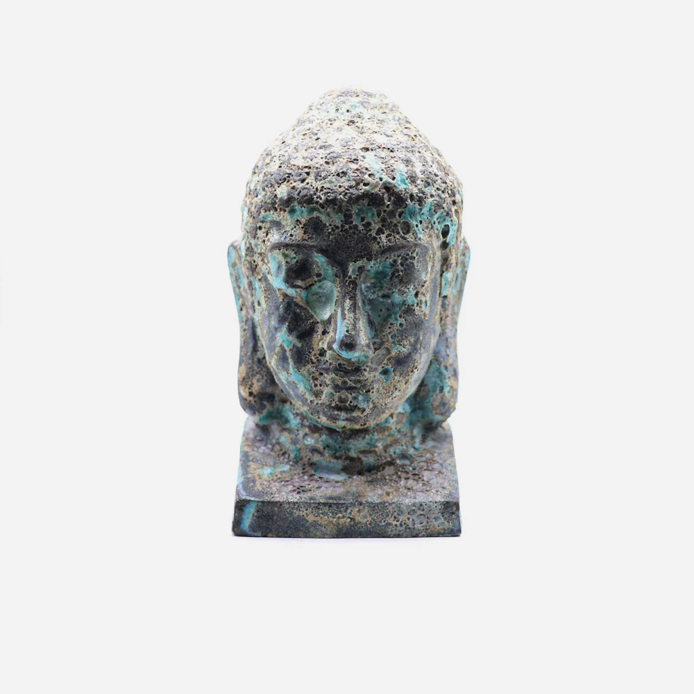 Buddha Heykel Büst Turkuaz Büyük Boy