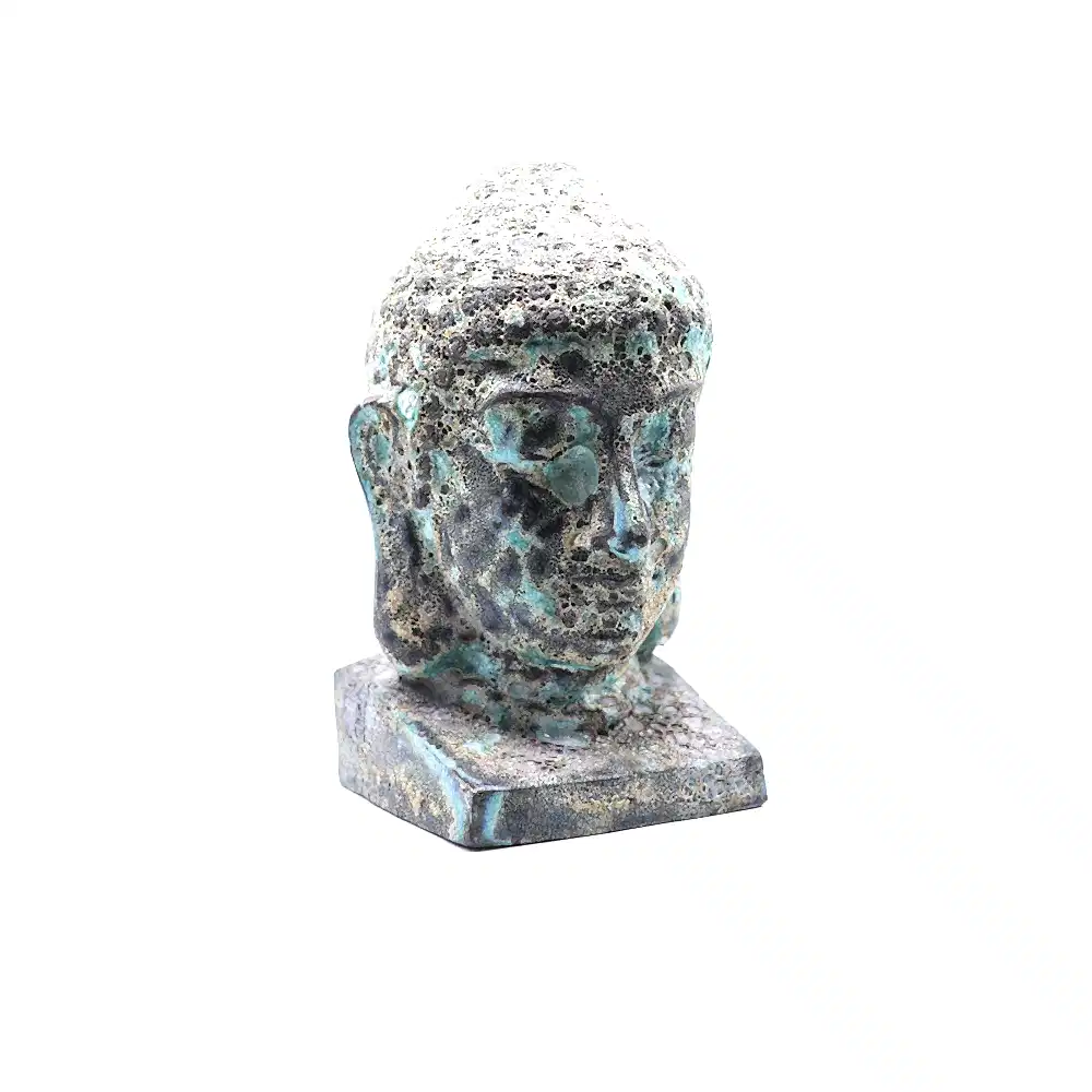 Buddha Heykel Büst Turkuaz Büyük Boy