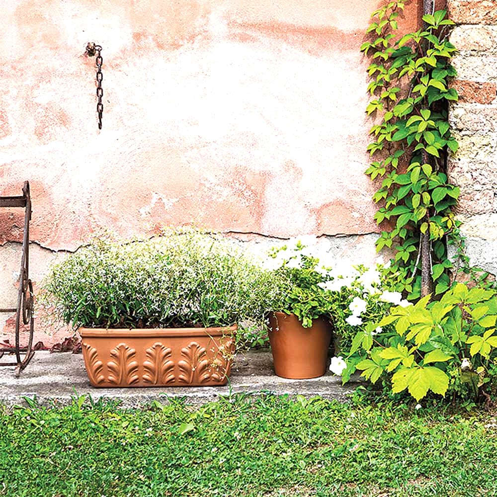 Cassetta Roma 43 cm Toprak Saksı Terracota