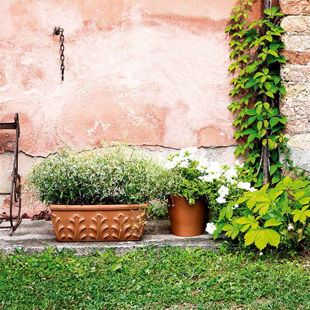 Cassetta Roma 54 cm Toprak Saksı Terracota