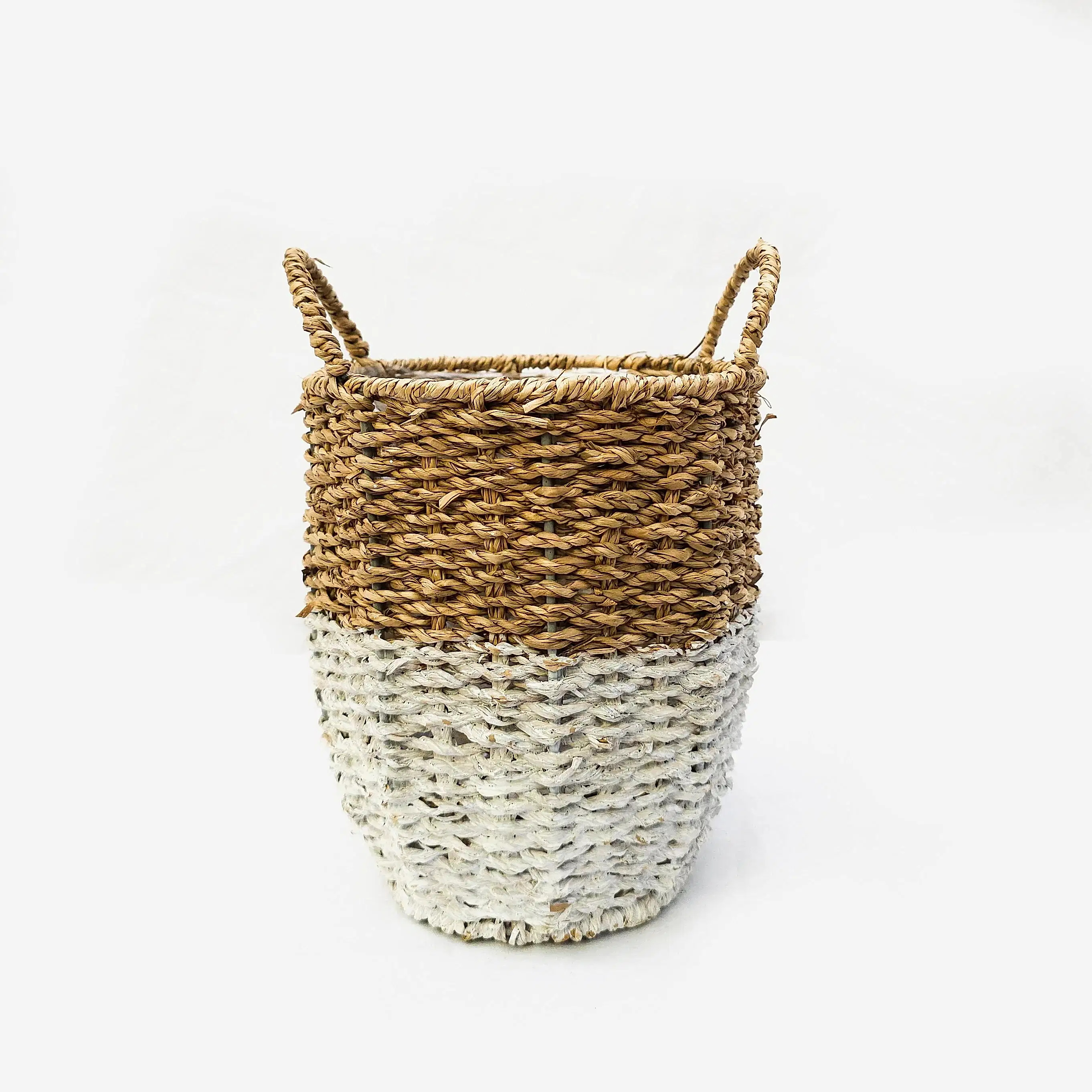 Çift Renkli Hasır Sepet