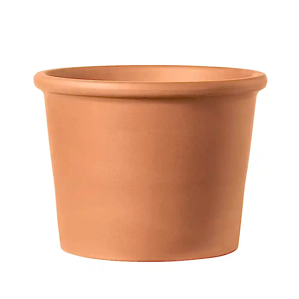 Cilindro Bordato Toprak Saksı Terracota