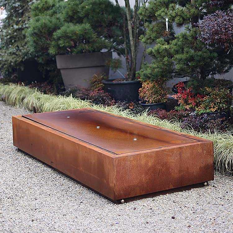 Corten Dikdörtgen Üçlü Su Tablası