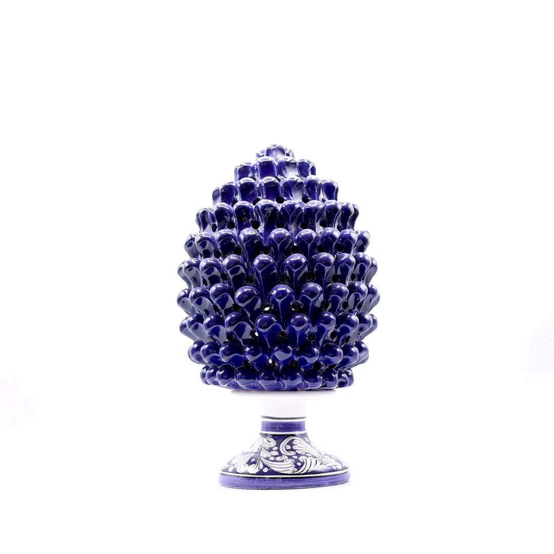 Dekoratif Kozalak Büyük Boy Mavi