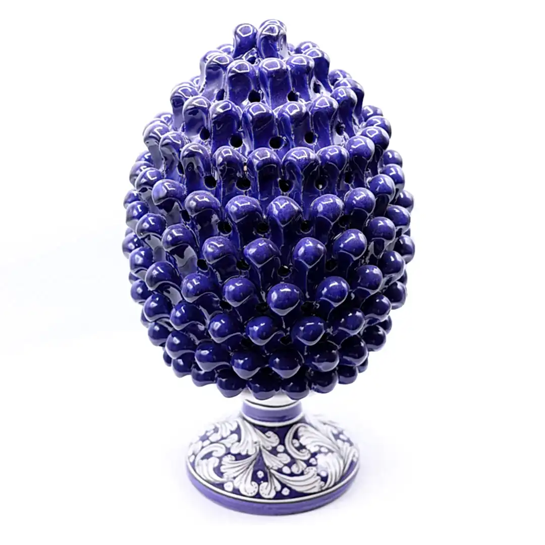 Dekoratif Kozalak Büyük Boy Mavi