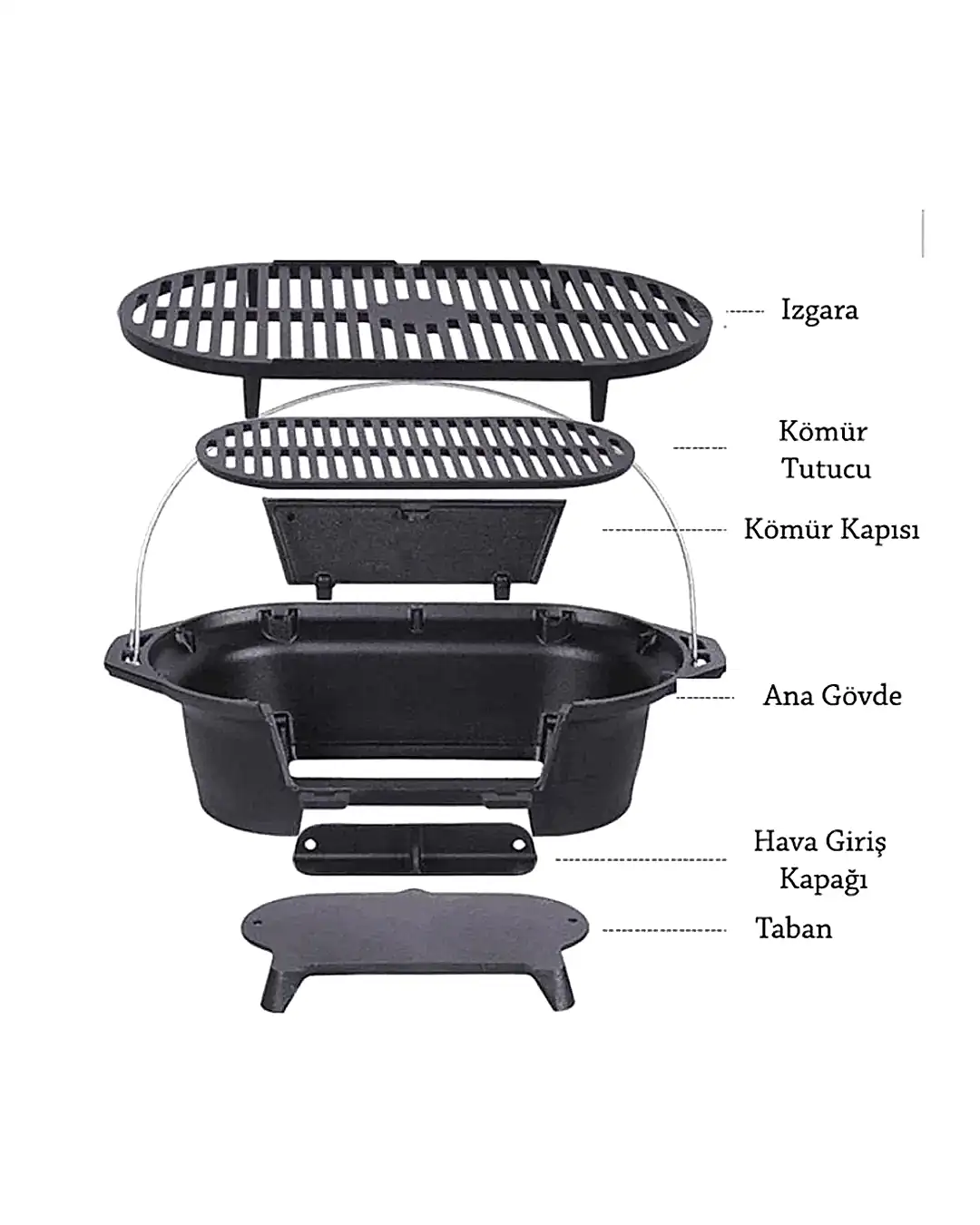 Döküm Kore Barbeküsü Siyah