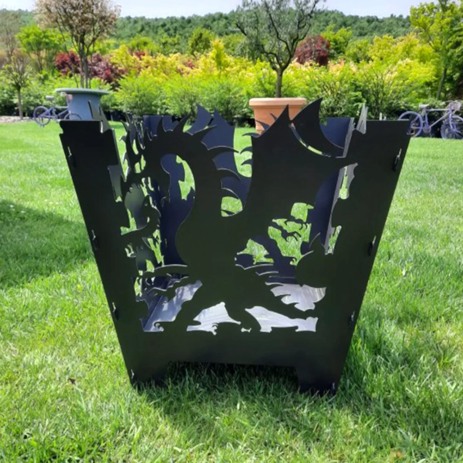 Dragon Açık Hava Bahçe Şöminesi Siyah