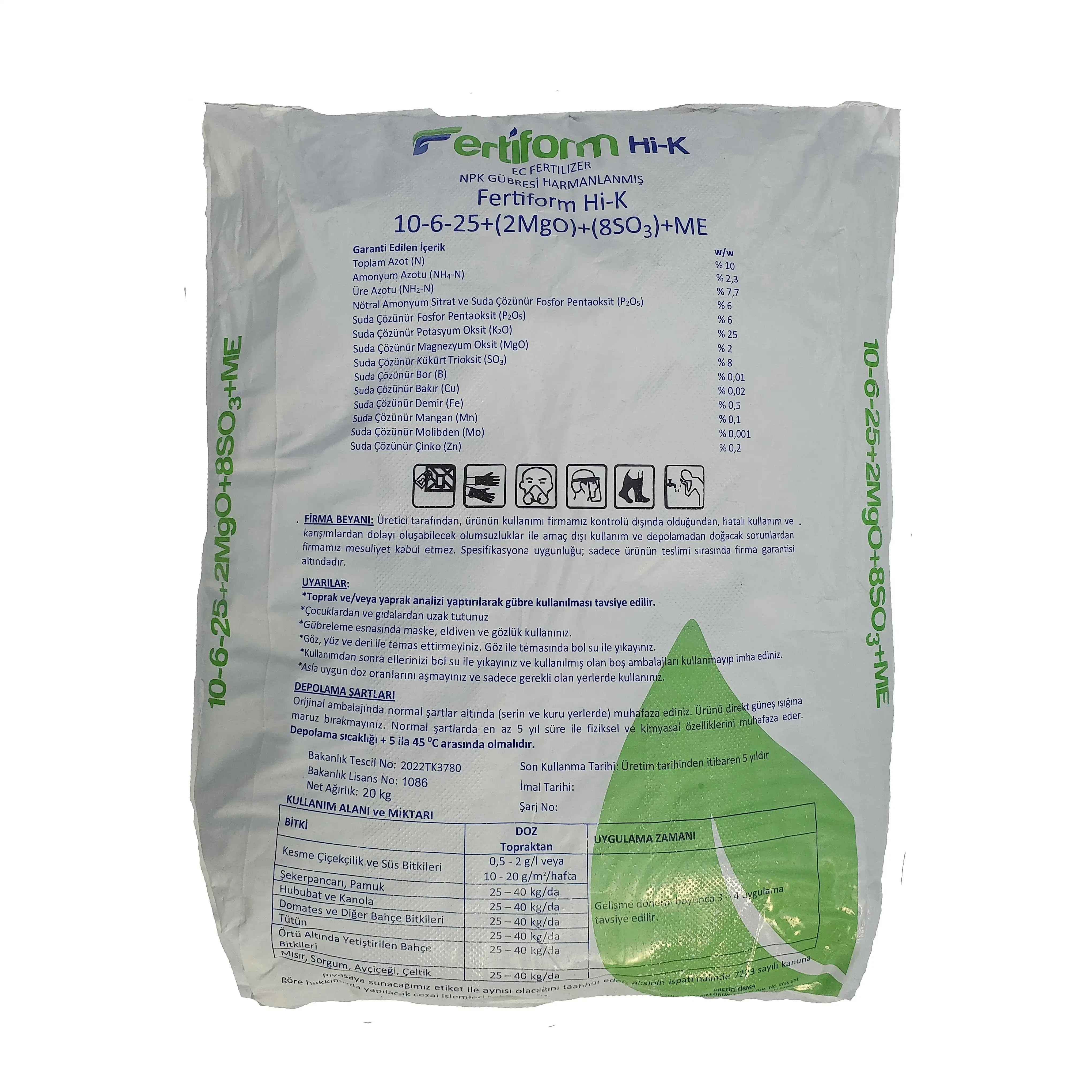 Fertiform 10-6-25+2MgO+8SO3+ME