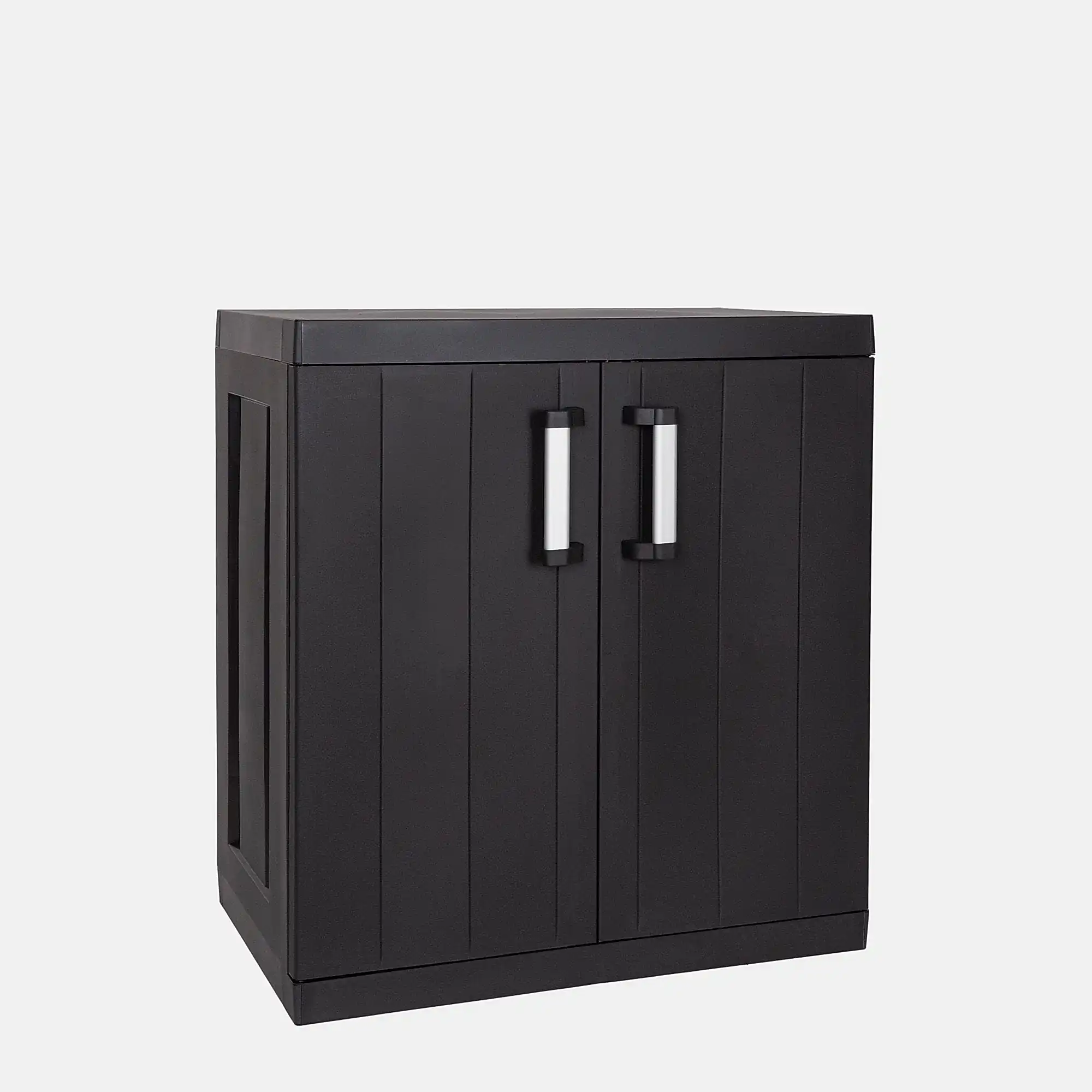 Garage Mega Kısa Tip Raflı Plastik Dolap Siyah