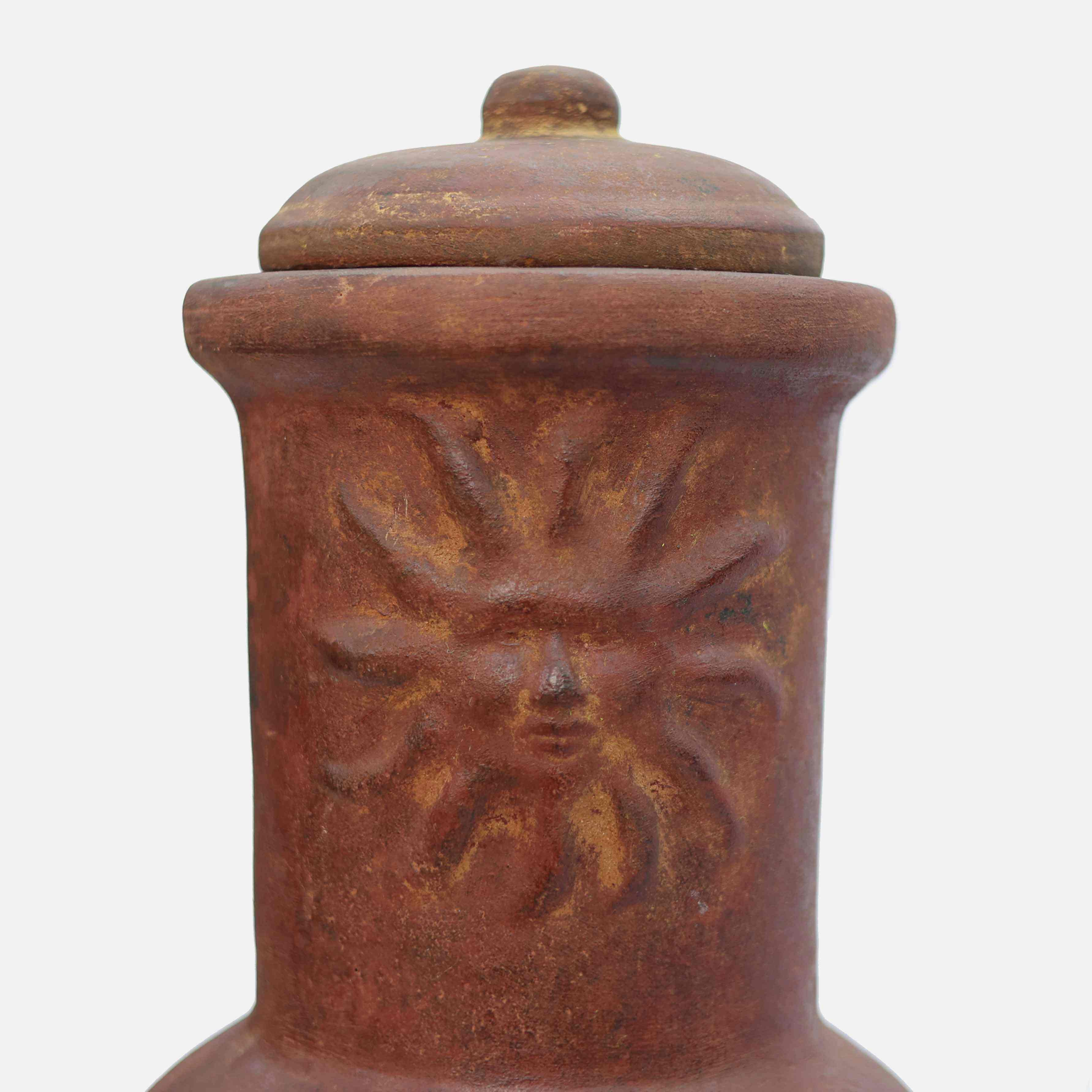 Güneş Motifli Küçük Chimenea Kırmızı