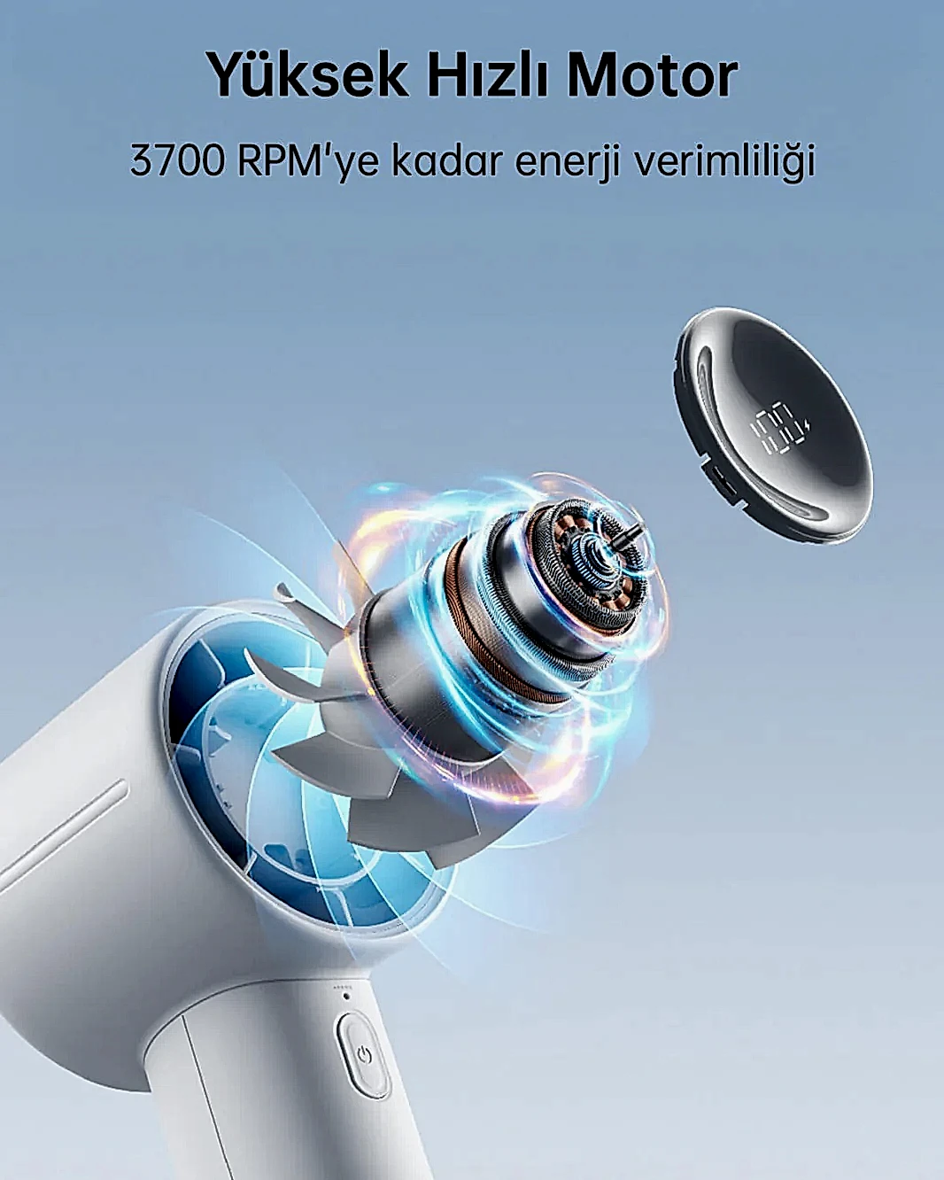 Handheld Fan Life10 S (5000mAh) Gri El Fanı