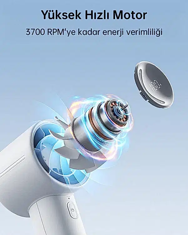 Handheld Fan Life10 S (5000mAh) Mavi El Fanı