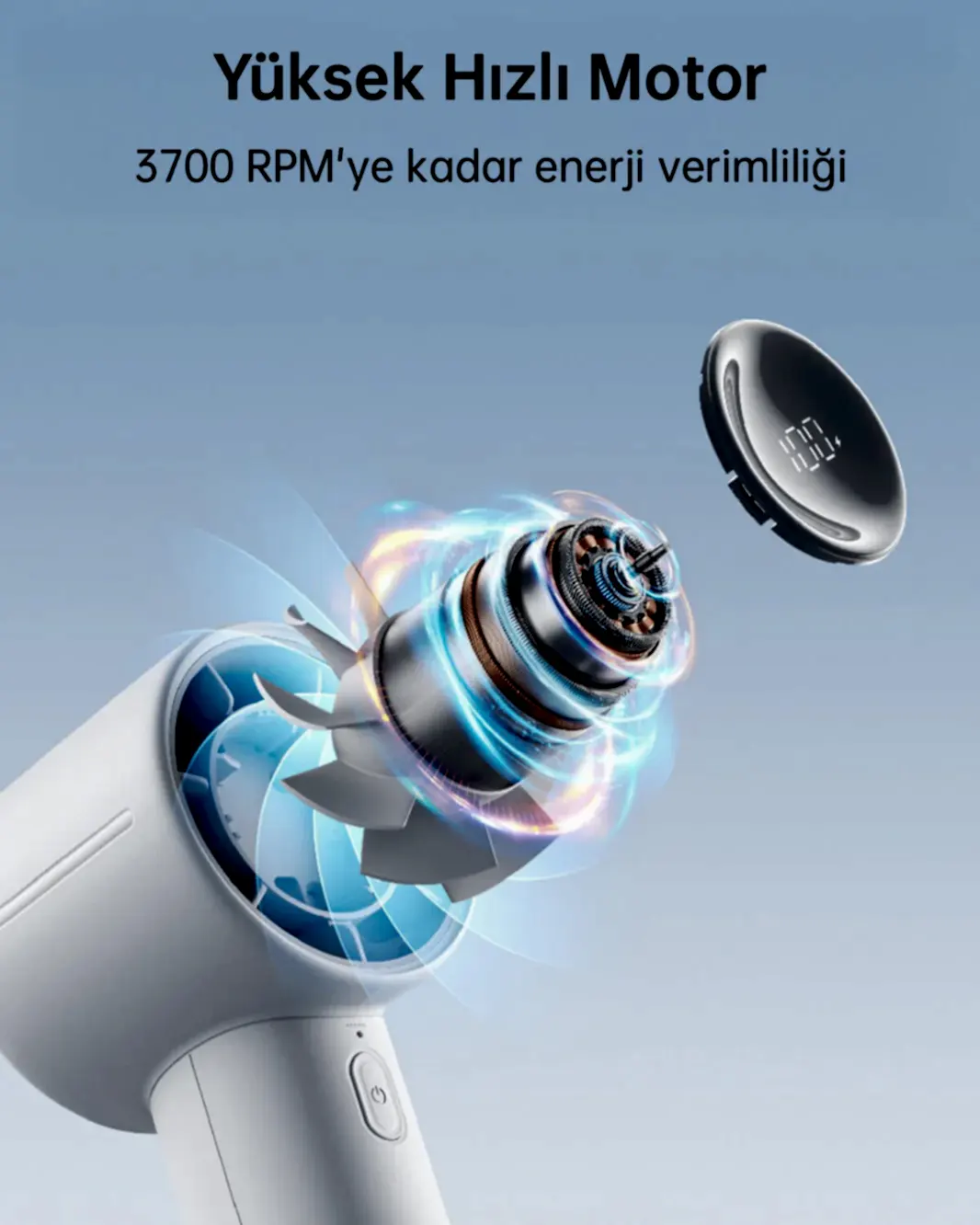 Handheld Fan Life10 S (5000mAh) Mavi El Fanı