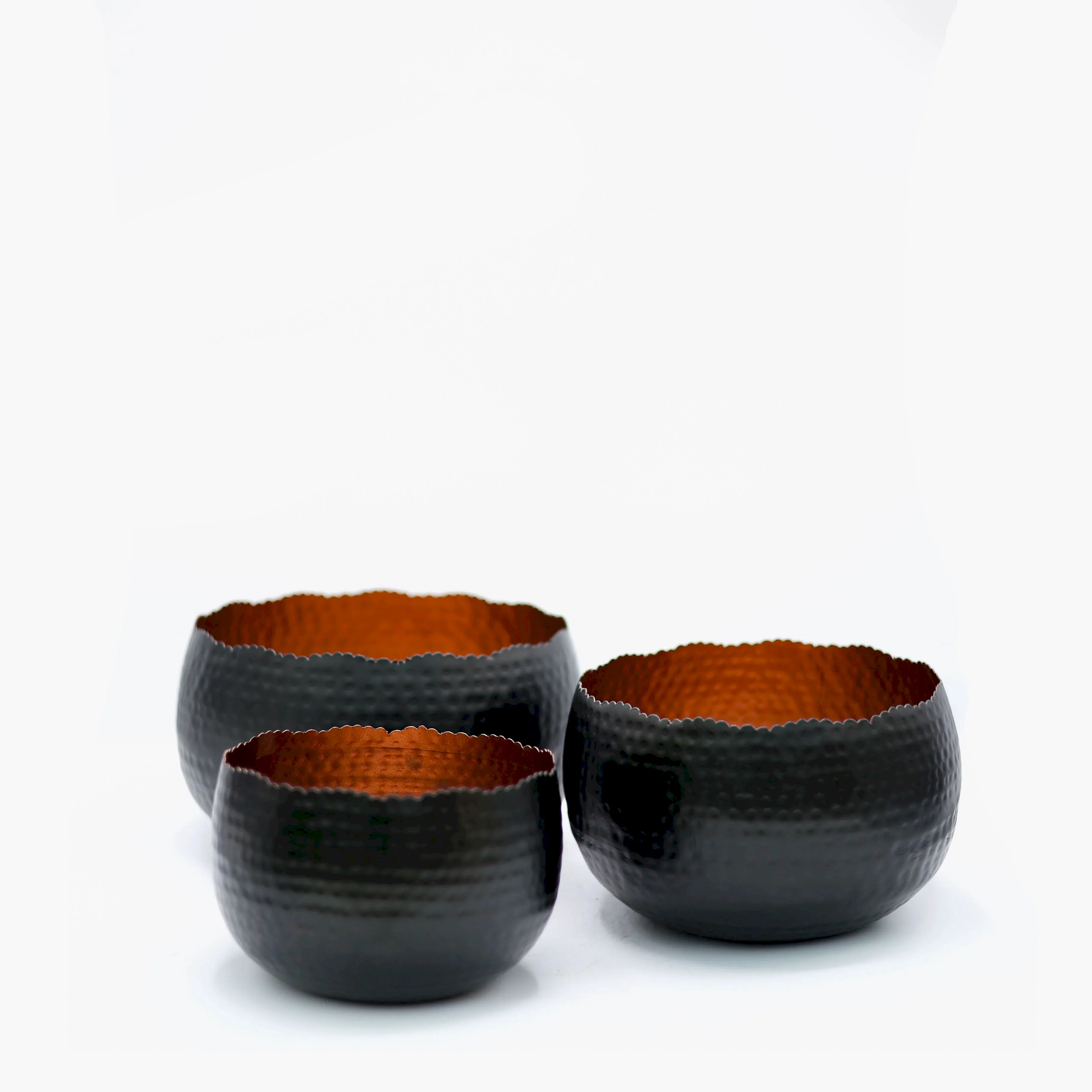 Febris Bronz - Siyah Metal Saksı Orta Boy