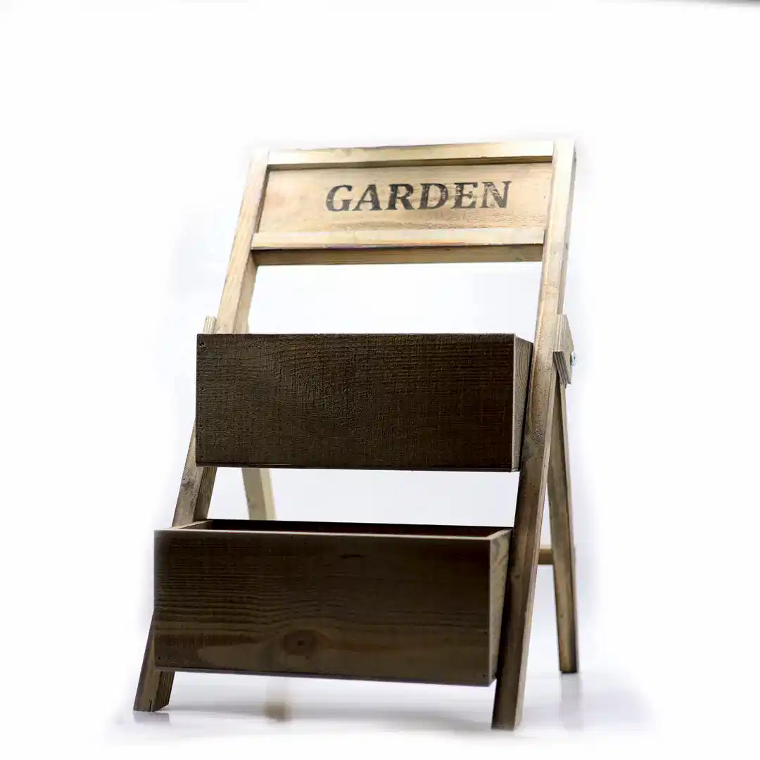 İki Katlı Ahşap Saksı