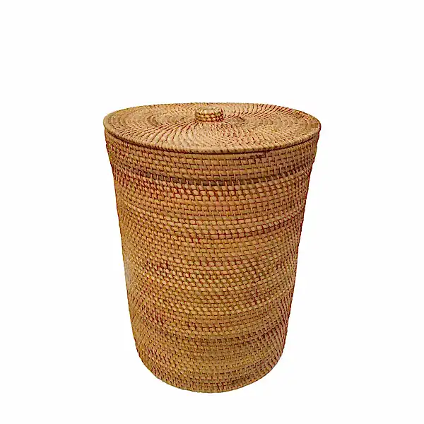 Kapaklı Rattan Sepet Kahverengi