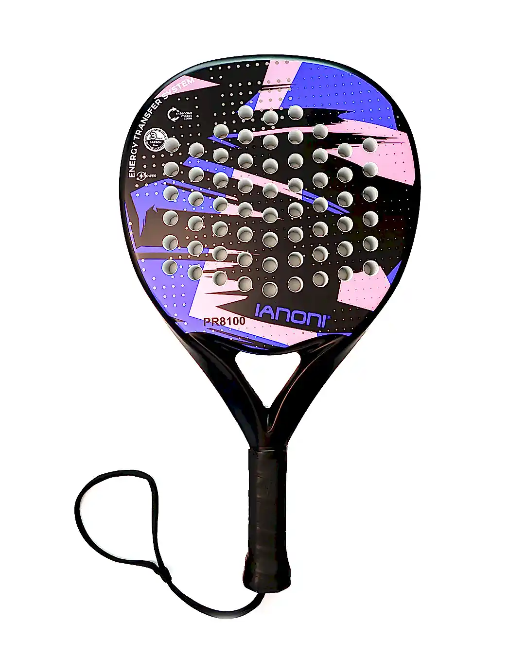 Karbon Fiber Padel Raketi – Mavi-Pembe