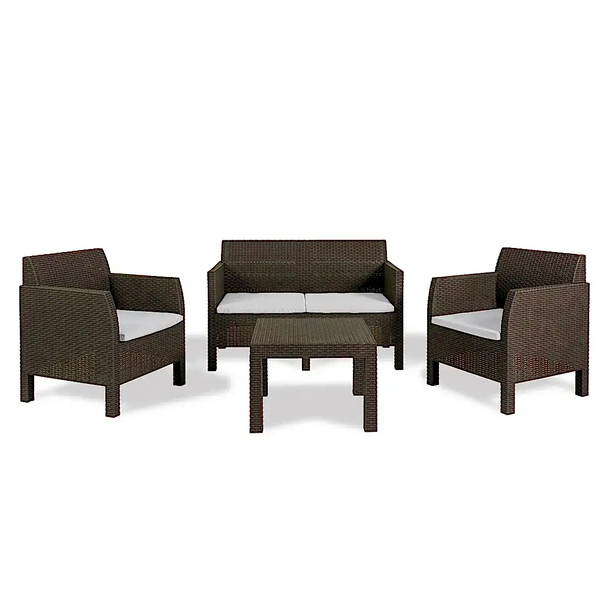 Matilde 4 Kişilik Rattan Oturma Grubu Kahverengi