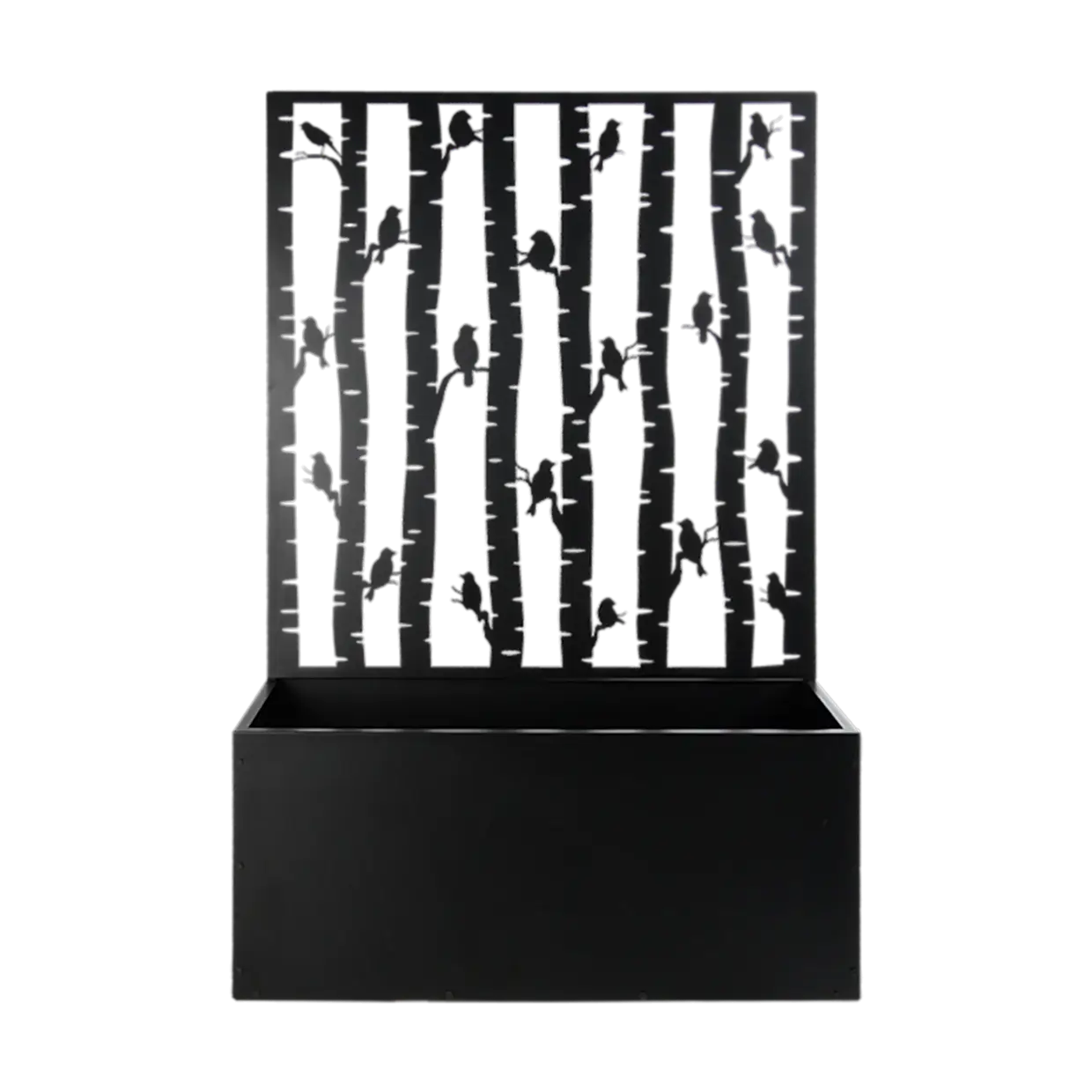 Metal Sırtlı Büyük Saksı Seperatör Kuşlar Siyah