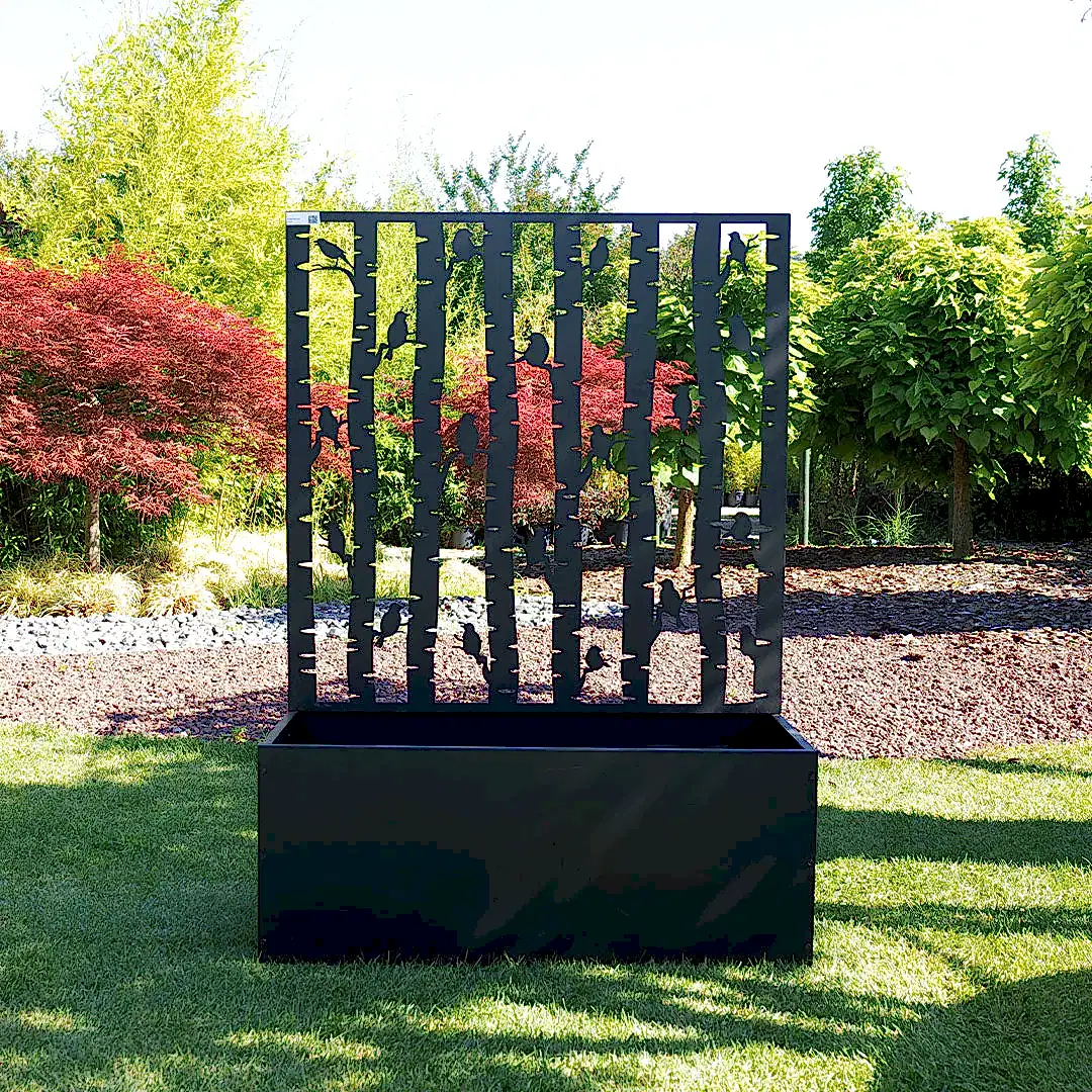 Metal Sırtlı Büyük Saksı Seperatör Kuşlar Siyah