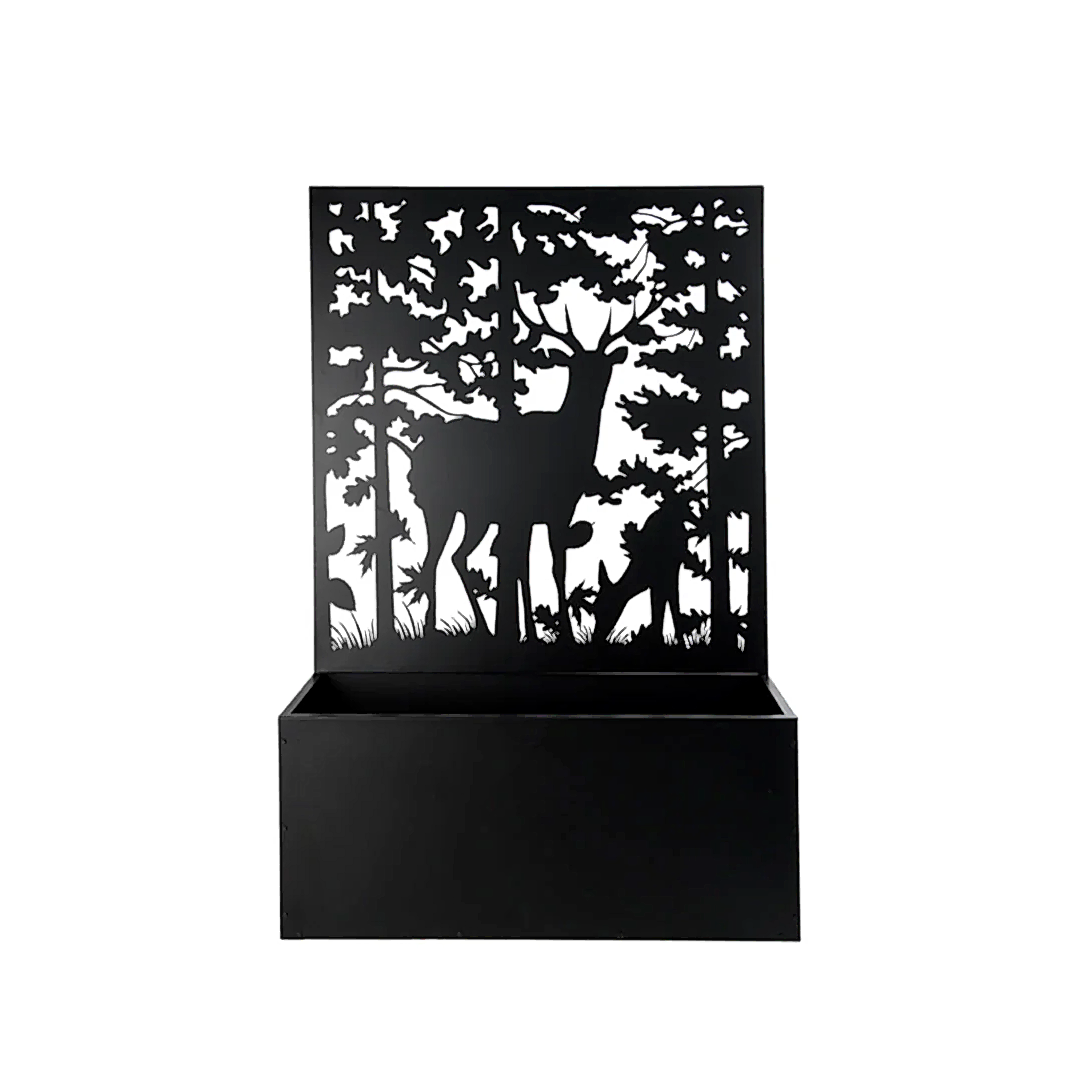 Metal Sırtlı Büyük Saksı Seperatör Orman Siyah