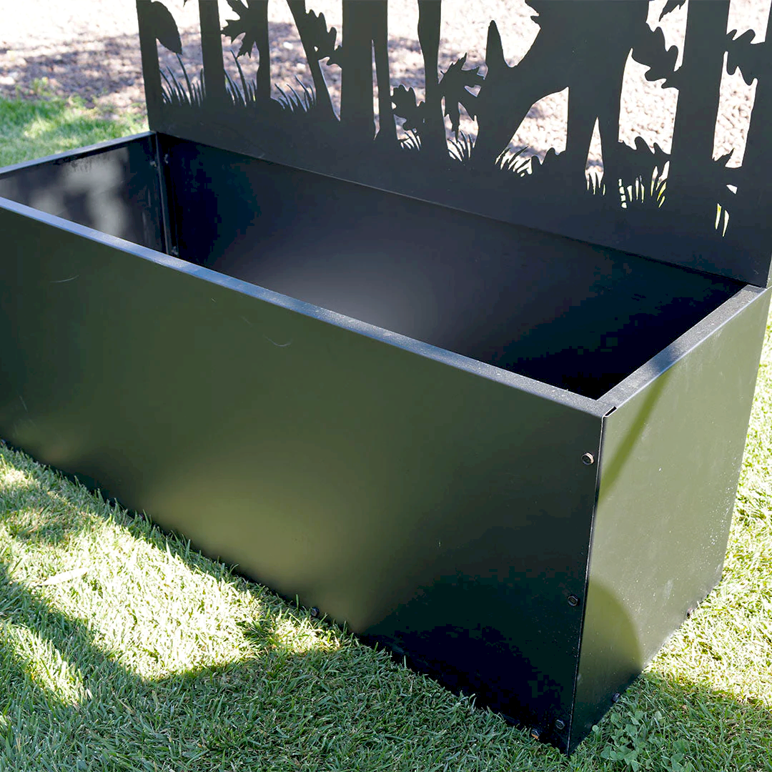 Metal Sırtlı Büyük Saksı Seperatör Orman Siyah