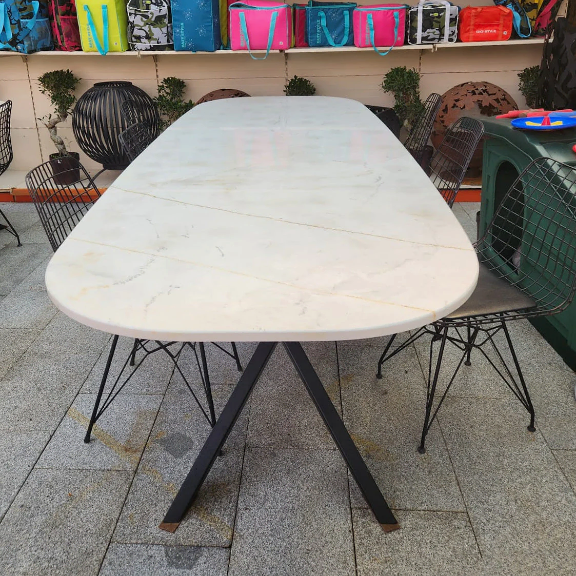 Moroccan Dolamite Mermer Masa Oval