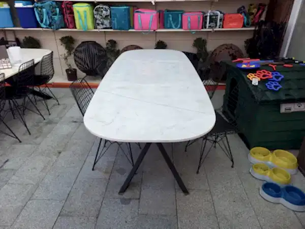 Moroccan Dolamite Mermer Masa Oval