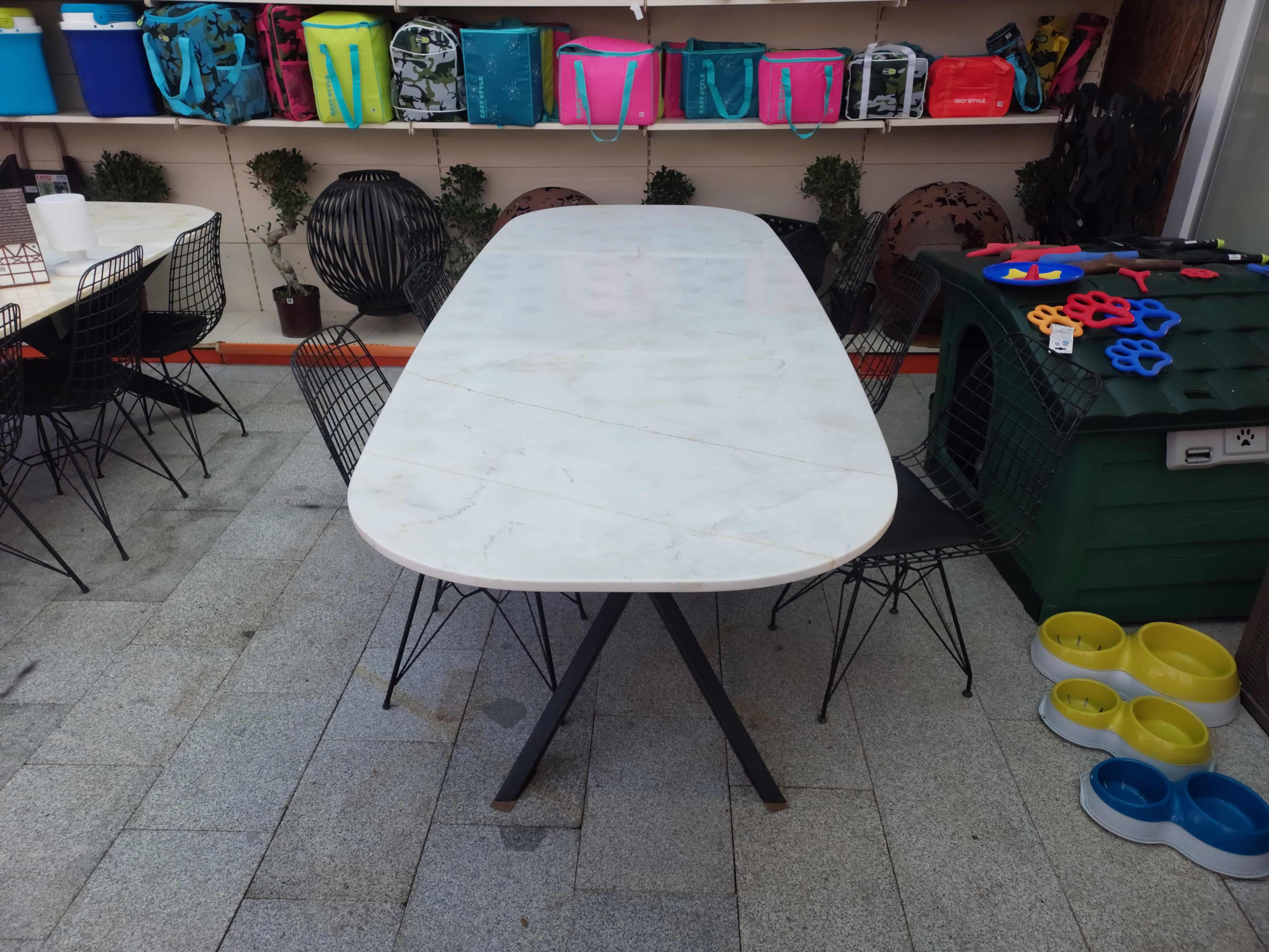 Moroccan Dolamite Mermer Masa Oval