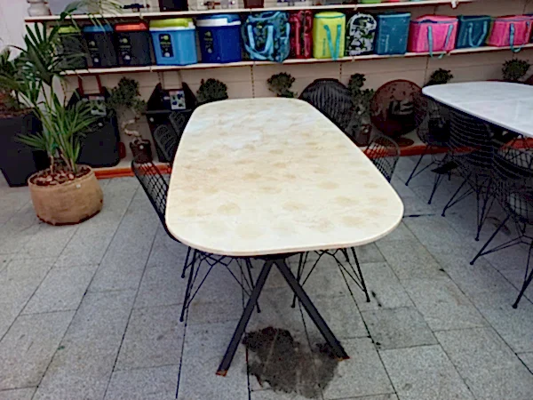 Moroccan White Mermer Masa Oval