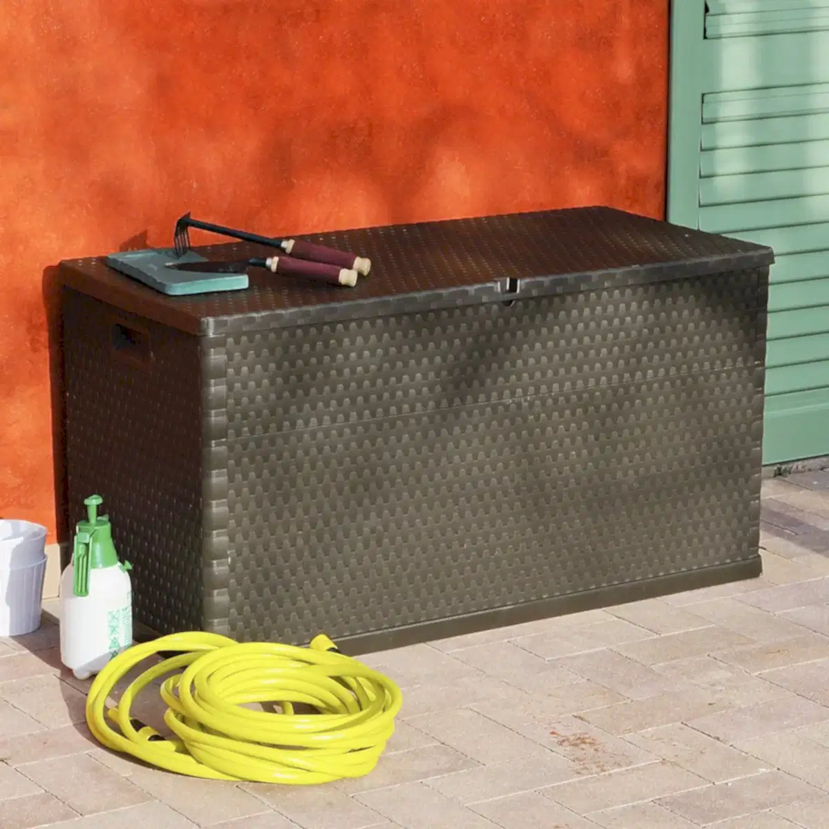 Multibox Rattan Bahçe Dolabı Kahverengi