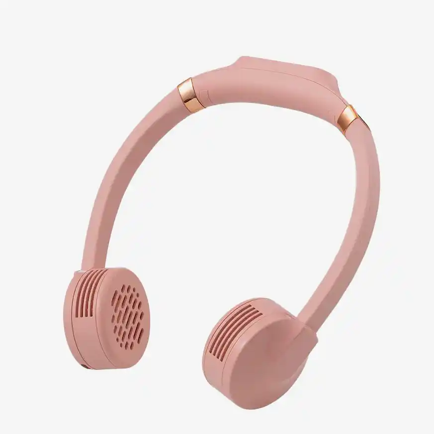 Pembe Taşınabilir Ve Şarjlı Boyun Fanı- Built-in 2000mah Neck Fan Pink