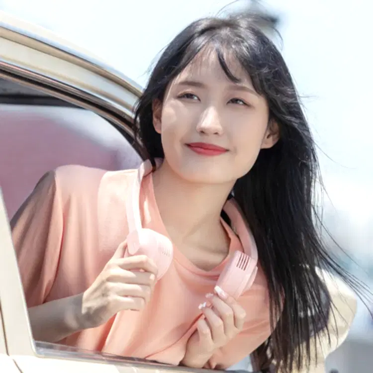 Pembe Taşınabilir Ve Şarjlı Boyun Fanı- Built-in 2000mah Neck Fan Pink