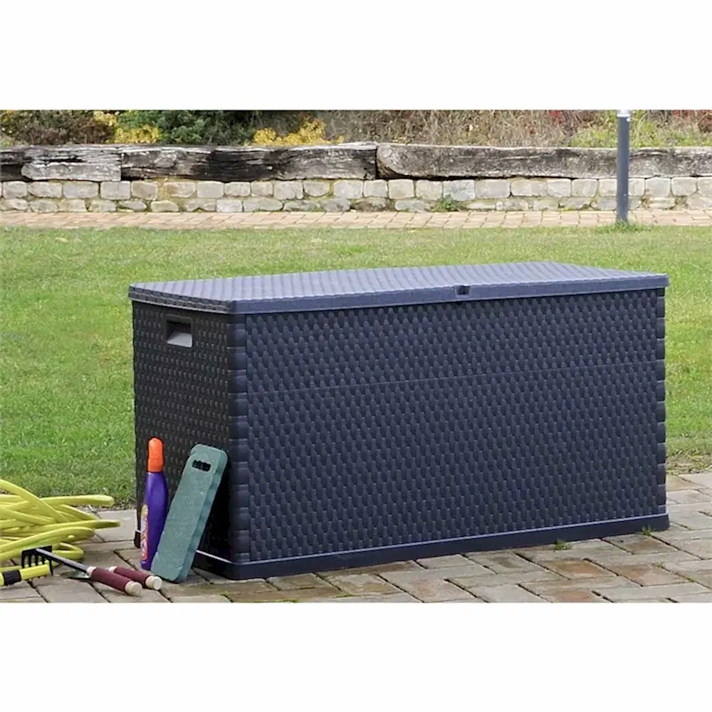 Rattan Bahçe Depolama Dolabı / Sandığı Antrasit