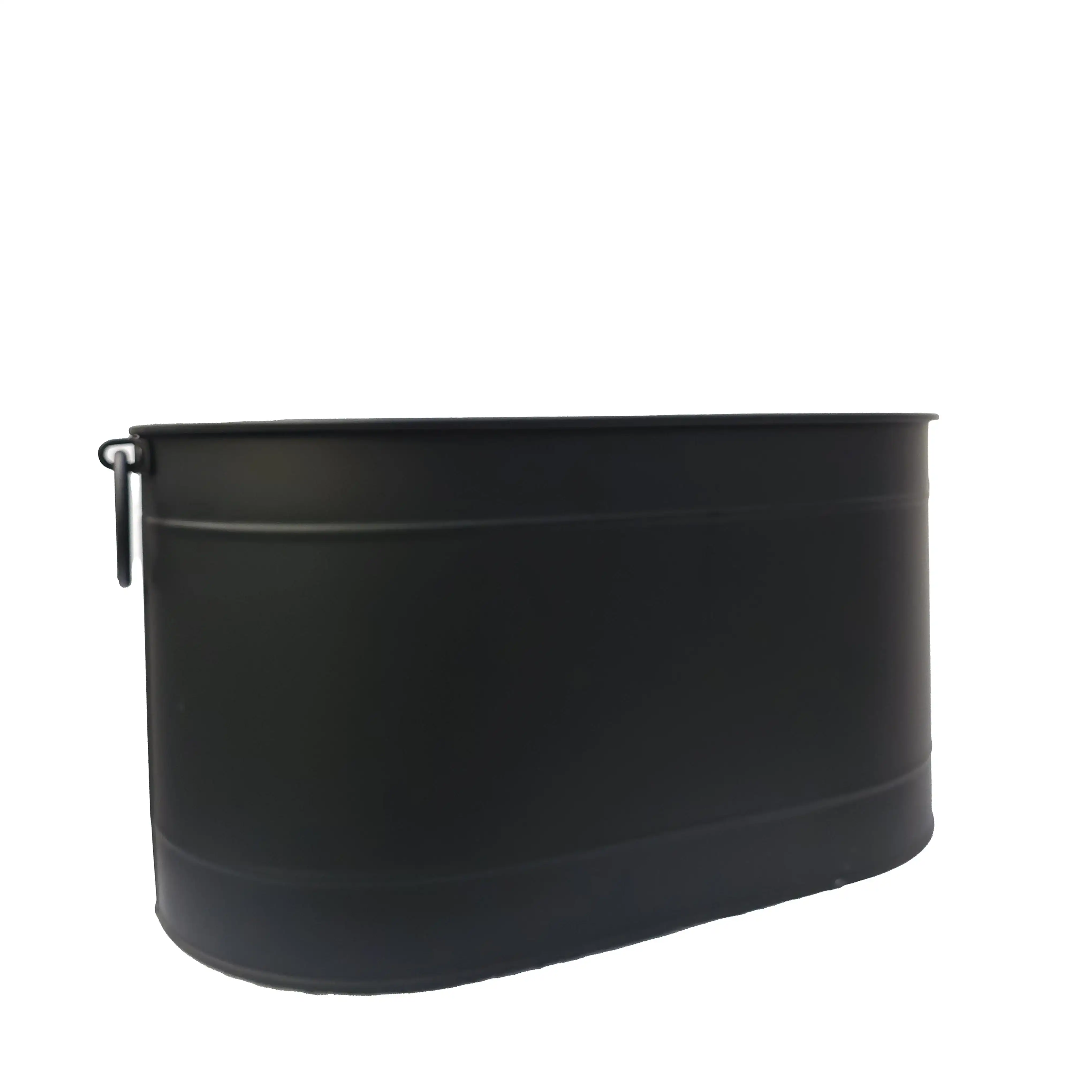 Sallanır Kulplu Oval Odun Kovası Siyah