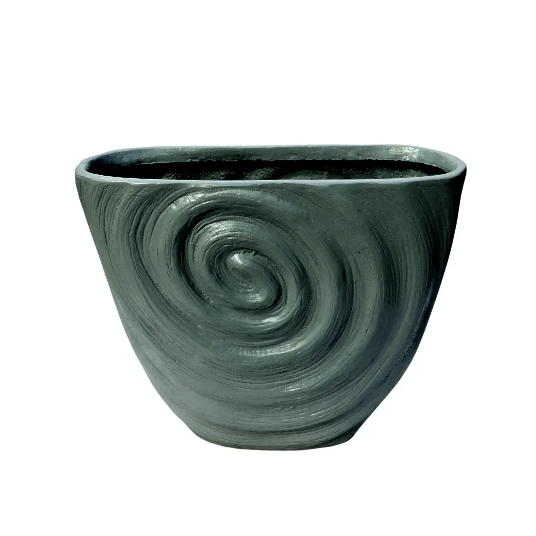 Salyangoz Fiber Saksı Gri