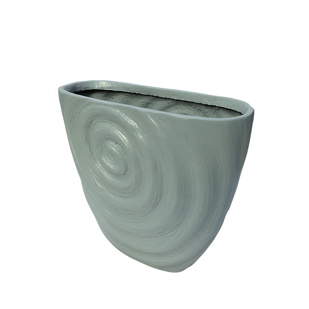 Salyangoz Fiber Saksı Gri